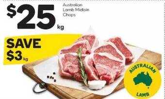 Woolworths Australian Lamb Midloin Chops offer