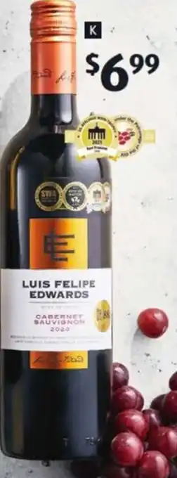 ALDI Luis Felipe Edwards Cabernet Sauvignon 2020 750ml offer