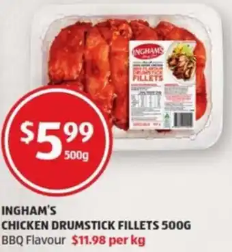 ALDI Ingham's Chicken Drumstick Fillets 500g offer