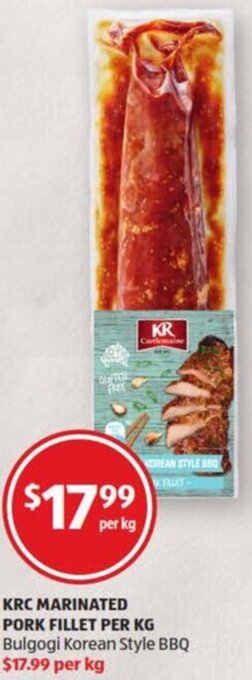 ALDI KRC Marinated Pork Fillet offer