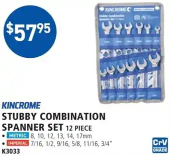 Kincrome Stubby Combination Spanner Set K3033 offer