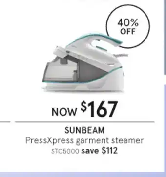 Myer Sunbeam PressXpress Garment Steamer offer