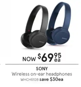 Myer Sony Wireless on-ear Headphones offer
