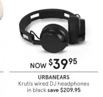 Urbanears Krutis Wired DJ Headphones in Black