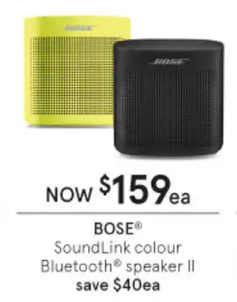 Myer Bose SoundLinnk Colour Bluetooth Speaker II offer