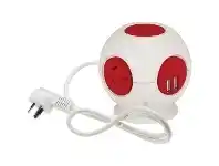 Officeworks Jackson 4 Way Powerblock with 2 USB Red offer