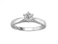 Bevilles Jewellery Facets of Love Solitaire Taper Claw Ring with 0.30ct of Diamonds in 18ct White Gold - N offer