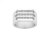 Bevilles Jewellery Stainless Steel Crystal Mens Ring - U offer
