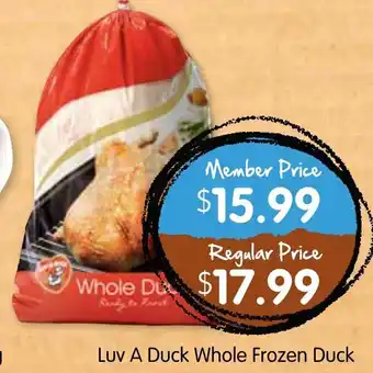 Spudshed Luv A Duck Whole Frozen Duck offer