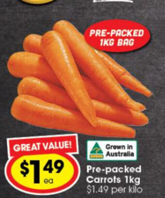 Ritchies Pre-Packed Carrots 1kg offer