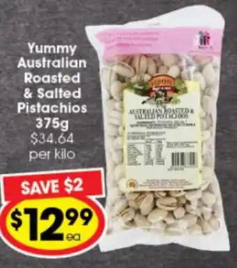 Ritchies Yummy Australian Roasted & Salted Pistachios 375g offer