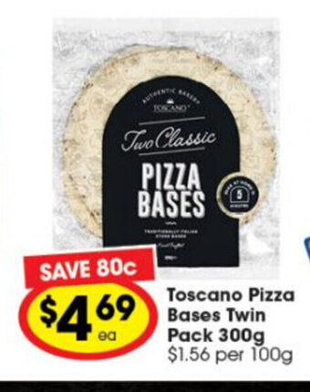 Ritchies Toscano Pizza Bases Twin Pack 300g offer