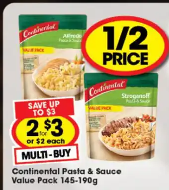 Continental Pasta & Sauce Value Pack 145-190g