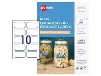 Officeworks Avery Rectangle Organisation Labels 60 x 34mm White 40 Pack offer