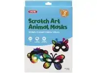 Officeworks Kadink Craft Kit Scratch Art Animal Masks offer