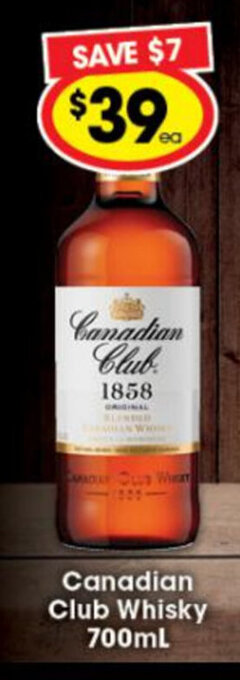 Ritchies Canadian Club Whisky 700ml offer