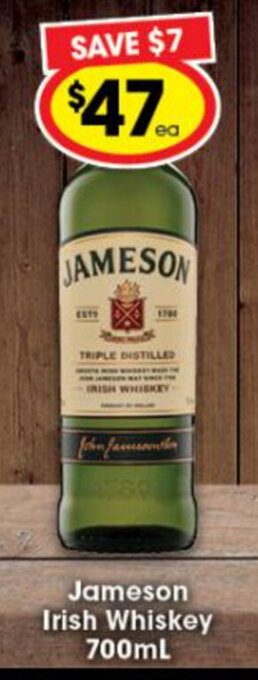 Ritchies Jameson Irish Whiskey 700ml offer
