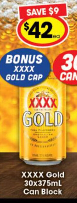 Ritchies XXXX Gold 30x375ml offer