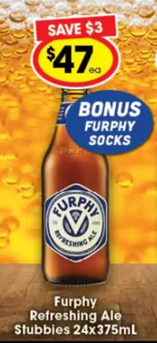 Ritchies Furphy Refreshing Ale Stubbies 24x375ml offer