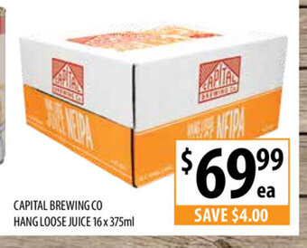 Supabarn Capital Brewing Co Hang Loose Juice 16x375ml offer