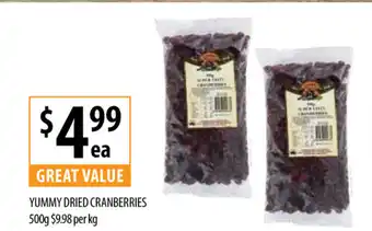 Supabarn Yummy Dried Cranberries 500g offer