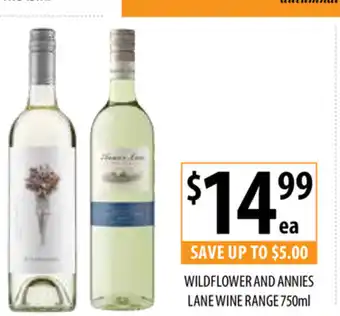 Wildflower and Annies Lane Wine Range 750ml