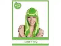 The Party People Shop Wig - Long, Lime Green offer