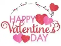 Hanging Sign - Glitter, Happy Valentine's Day