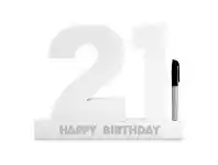 The Party People Shop Signature Block, 21st Birthday - White offer