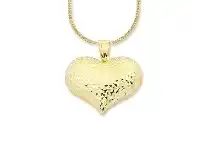 Bevilles Jewellery 9ct Yellow Gold Silver Filled Heart Pendant offer