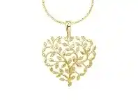 Bevilles Jewellery 9ct Yellow Gold 0.05ct Diamond Tree of Life Heart Pendant offer