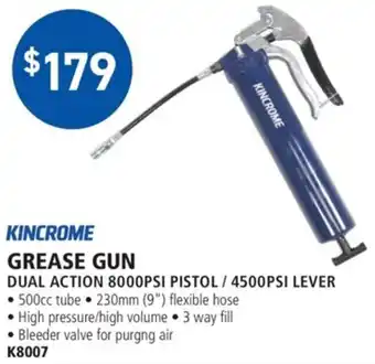 Grease Gun Dual Action 8000PSI Pistol/4500PSI Lever K8007