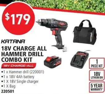 18V Charge All Hammer Drill Combo Kit 220501