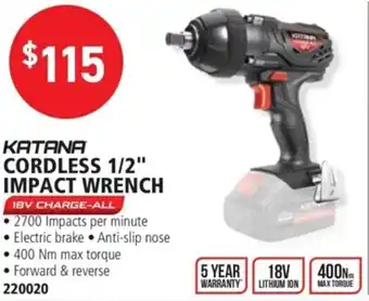 Kincrome Cordless 1/2" Impact Wrench 220020 offer