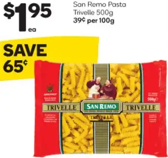 Woolworths San Remo Pasta Trivelle 500g offer