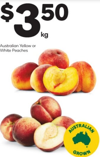 Woolworths Australian Yellow Or White Peaches offer