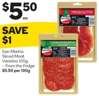 Woolworths San Marino Sliced Meat 100g offer