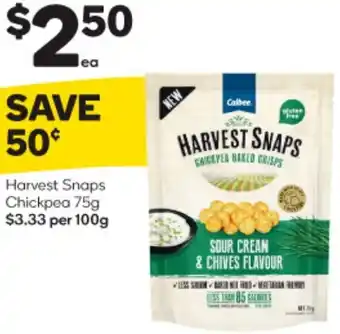 Woolworths Harvest Snaps Chickpea 75g offer