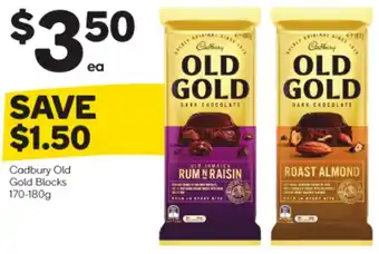 Woolworths Cadbury Old Gold Blocks 170-180g offer