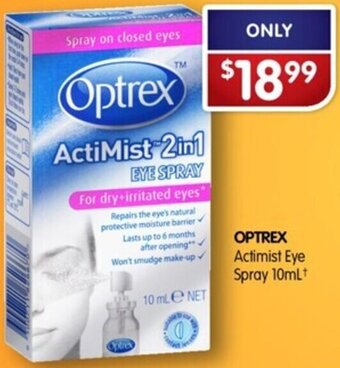 Alliance Pharmacy Optrex Actimist Eye Spray 10ml offer