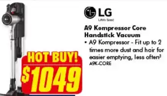 The Good Guys LG A9 Kompressor Core Handstick Vacuum A9K-Core offer