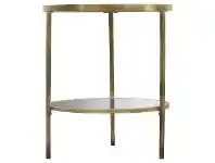 LivingStyles Firmo Glass & Metal Round Side Table, Champagne Gold offer