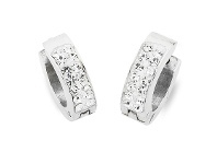 Bevilles Jewellery Stainless Steel Crystal Hoop Earrings offer
