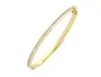 Bevilles Jewellery 9ct Yellow Gold Silver Filled Zirconia Hinged Bangle offer