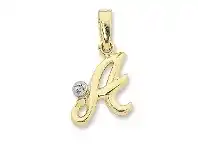 Bevilles Jewellery 9ct Yellow Gold Diamond Set Initial Pendant offer