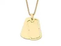 Bevilles Jewellery 9ct Yellow Gold Silver Filled Dog Tags offer