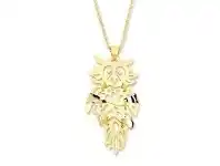Bevilles Jewellery 9ct Yellow Gold Silver Filled Owl Necklace offer
