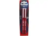 Officeworks Artline 200 Fineliner 0.4mm Red 2 Pack offer