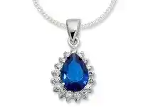 Bevilles Jewellery Sterling Silver Dark Blue Glass Necklace offer