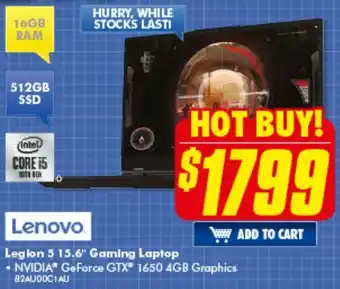 Lenovo Leg Ion 5 15.6" Gaming Laptop 82AU00C1AU